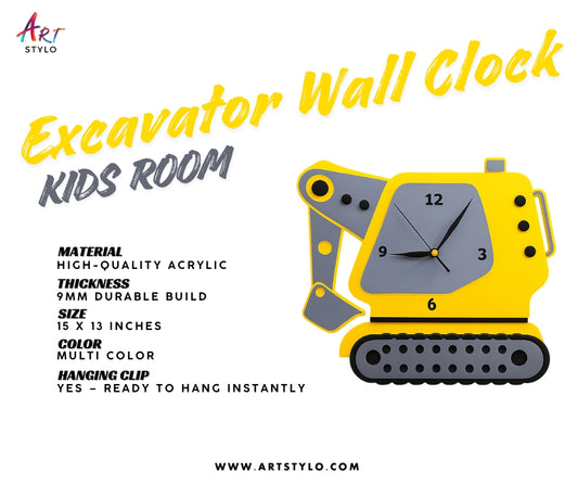 Excavator Wall Clock
