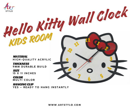 Hello Kitty Wall Clock for Kids Room