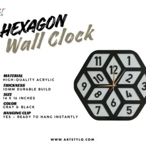 Hexagon Wall Clock side angle showing thickness