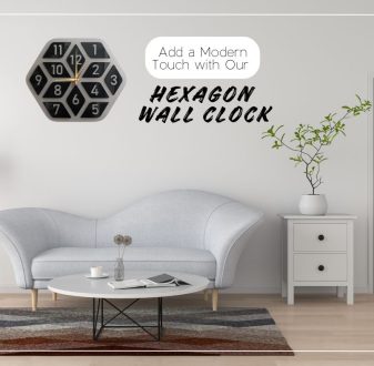 Close-up of Premium Acrylic Hexagon Wall Clock design details
