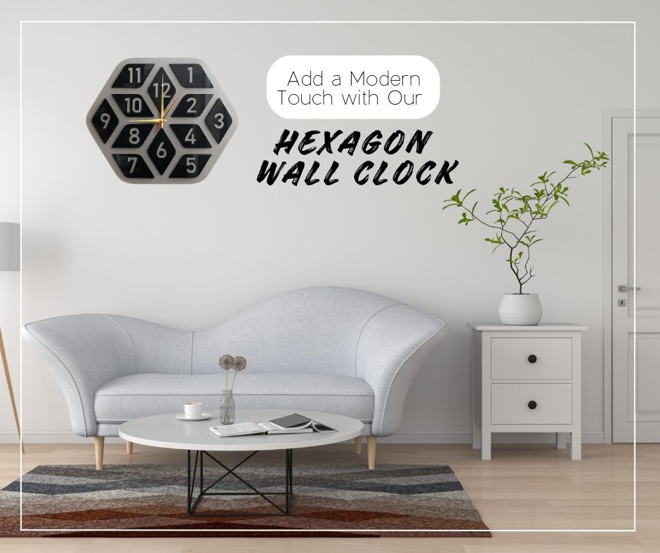 Close-up of Premium Acrylic Hexagon Wall Clock design details