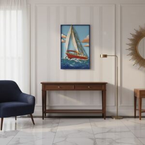 Elegant yacht canvas wall art, ready to hang