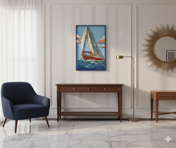 Elegant yacht canvas wall art, ready to hang