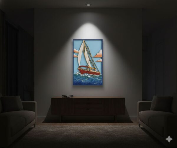 Hand-painted yacht wall art