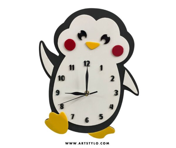 Ready-to-hang Penguin Wall Clock for children