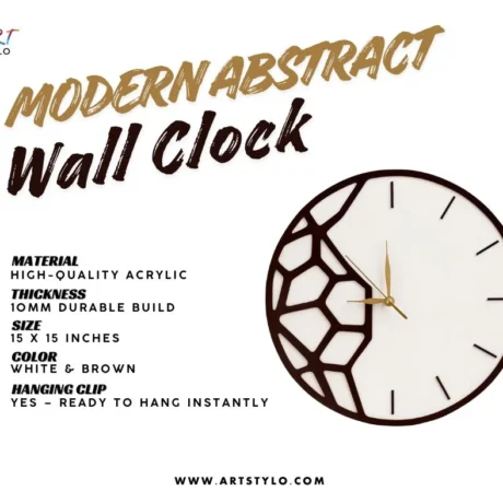 Close-up texture view of 10mm thick acrylic Modern Abstract Wall Clock