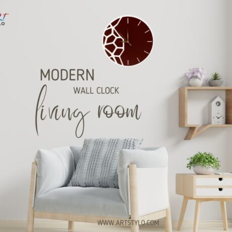 Modern acrylic wall clock front view
