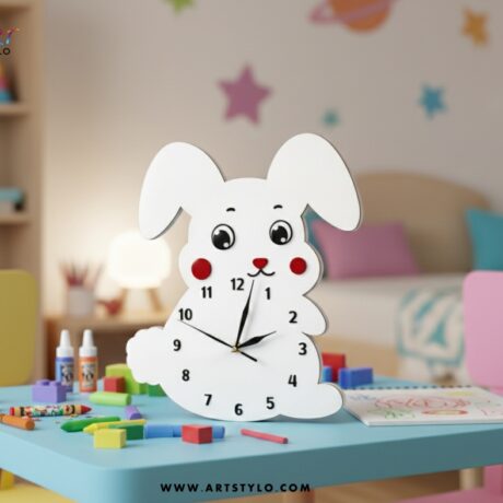 Rabbit wall clock for kids room made of high quality acrylic