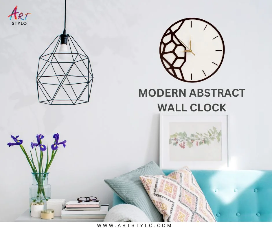 Modern Abstract Wall Clock made with high-quality acrylic in 15x15 inch size