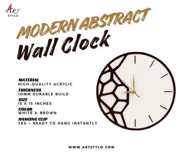 Close-up texture view of 10mm thick acrylic Modern Abstract Wall Clock