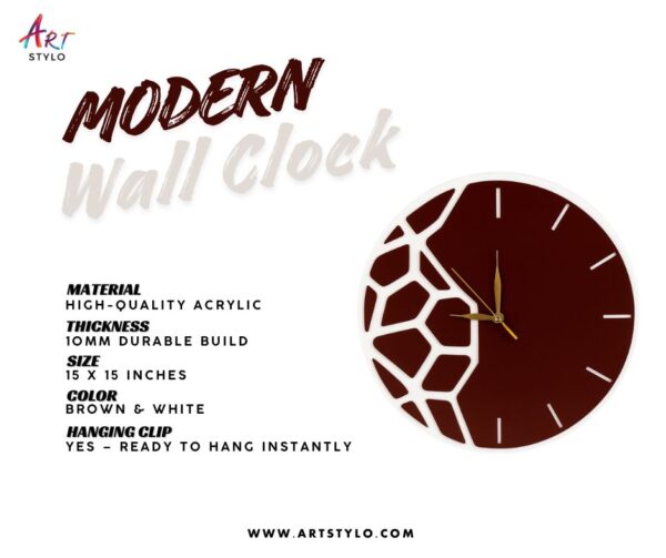 Wall clock hanging clip attached on backside